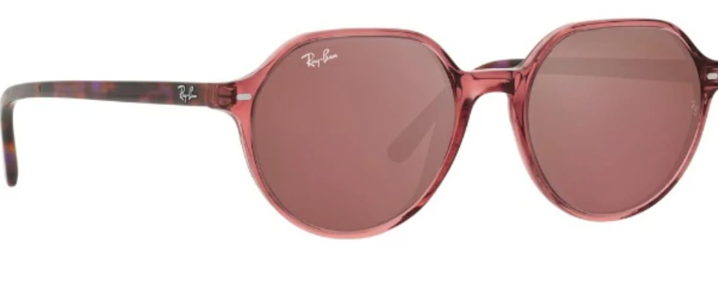 Amazon.com: Ray-Ban 0RB2195F66372K53 Thalia Transparent Pink Brown